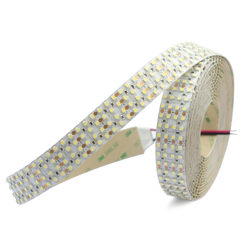 Brightest White LED Strip Lights - Quad Row- DC24V 3528SMD 146LEDs/Ft - Flexible LED Tape Lights, 1170LM/Ft, CRI 95, Replace T8 Tube Light